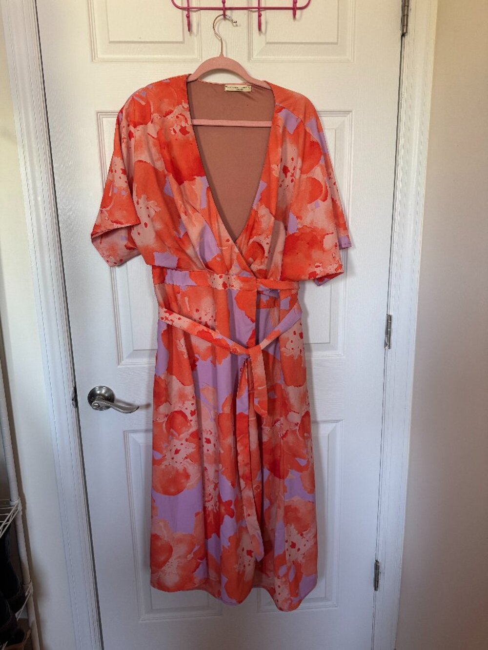 eShakti Watercolor Floral Wrap Maxi Dress Size 1X/18